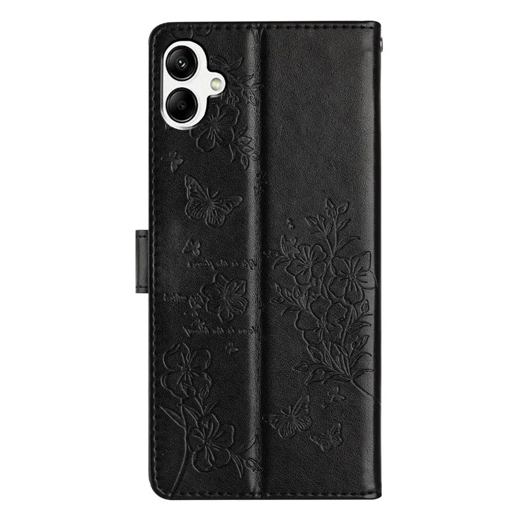 For Samsung Galaxy A06 Wallet Phone Case Butterfly Floral Imprint Leather Flip Cover