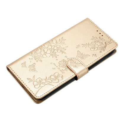 For Samsung Galaxy A06 Wallet Phone Case Butterfly Floral Imprint Leather Flip Cover