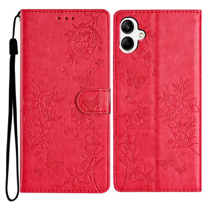 For Samsung Galaxy A06 Wallet Phone Case Butterfly Floral Imprint Leather Flip Cover