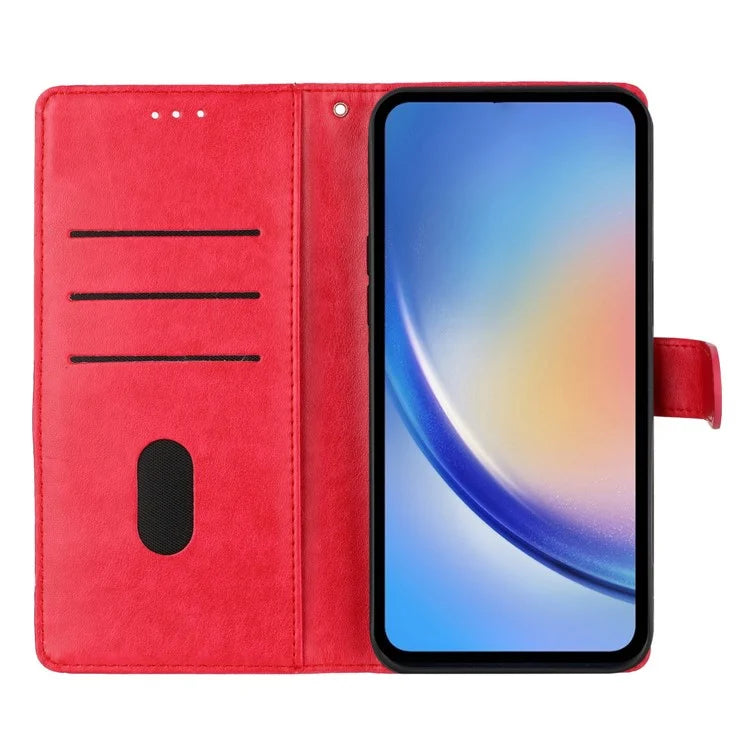 For Samsung Galaxy A06 Wallet Phone Case Butterfly Floral Imprint Leather Flip Cover