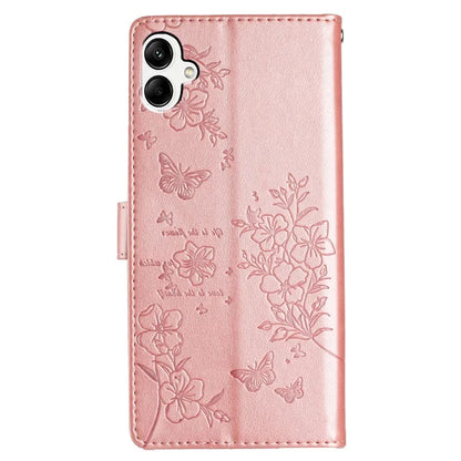 For Samsung Galaxy A06 Wallet Phone Case Butterfly Floral Imprint Leather Flip Cover