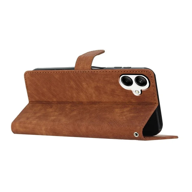 For Samsung Galaxy A06 Case with Card Clots Skin-Touch PU Leather Phone Cover Stand