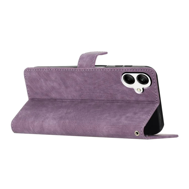 For Samsung Galaxy A06 Case with Card Clots Skin-Touch PU Leather Phone Cover Stand