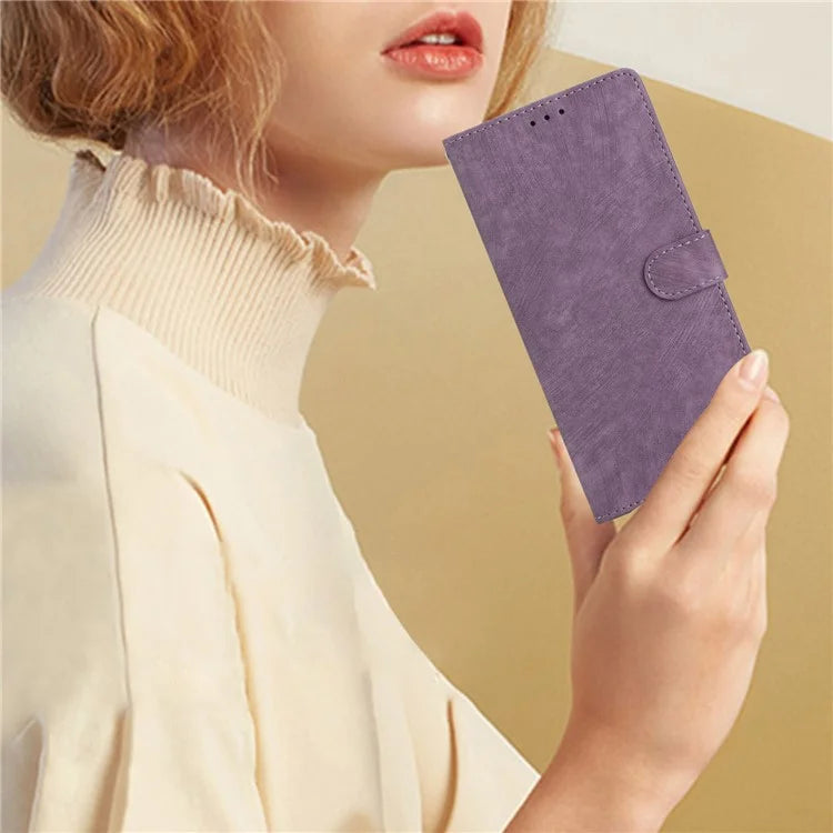 For Samsung Galaxy A06 Case with Card Clots Skin-Touch PU Leather Phone Cover Stand