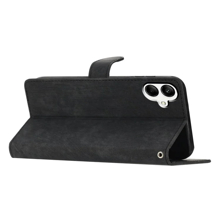 For Samsung Galaxy A06 Case with Card Clots Skin-Touch PU Leather Phone Cover Stand
