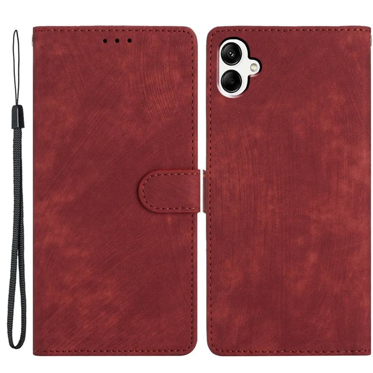 For Samsung Galaxy A06 Case with Card Clots Skin-Touch PU Leather Phone Cover Stand