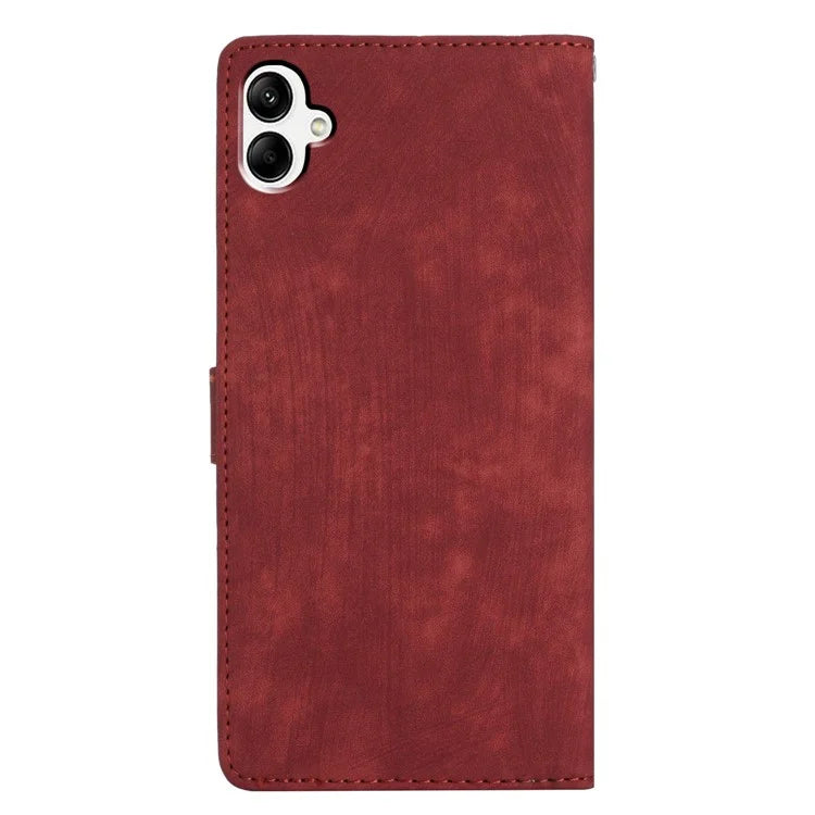 For Samsung Galaxy A06 Case with Card Clots Skin-Touch PU Leather Phone Cover Stand