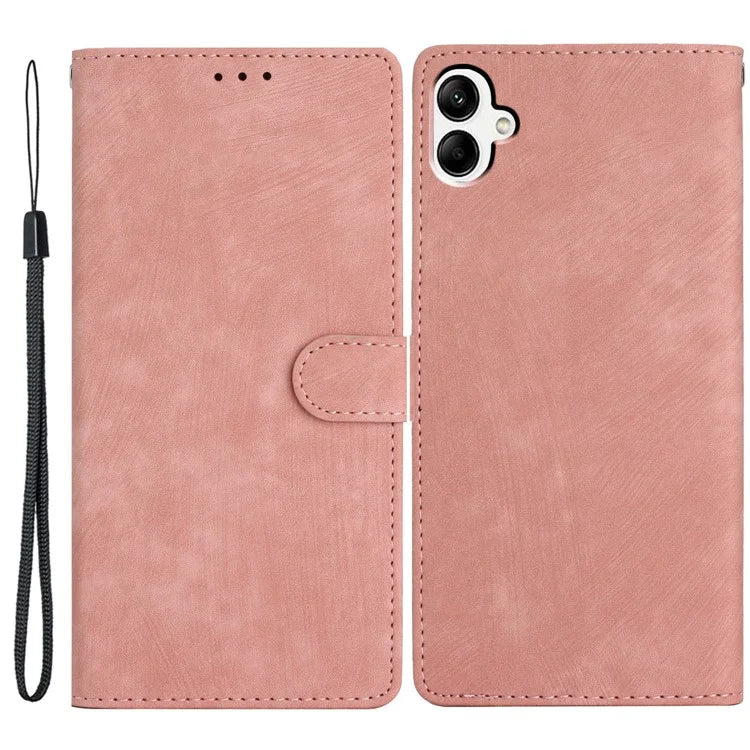 For Samsung Galaxy A06 Case with Card Clots Skin-Touch PU Leather Phone Cover Stand