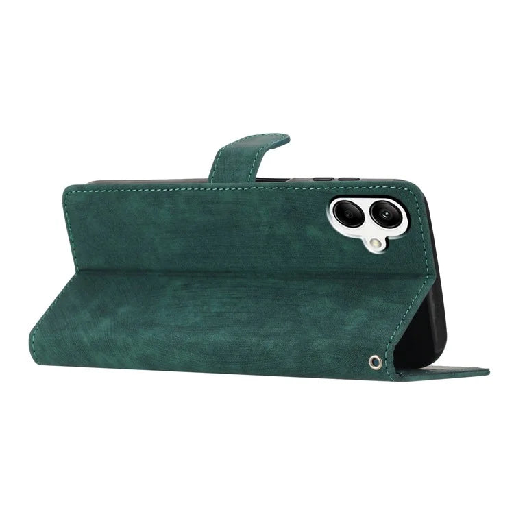 For Samsung Galaxy A06 Case with Card Clots Skin-Touch PU Leather Phone Cover Stand