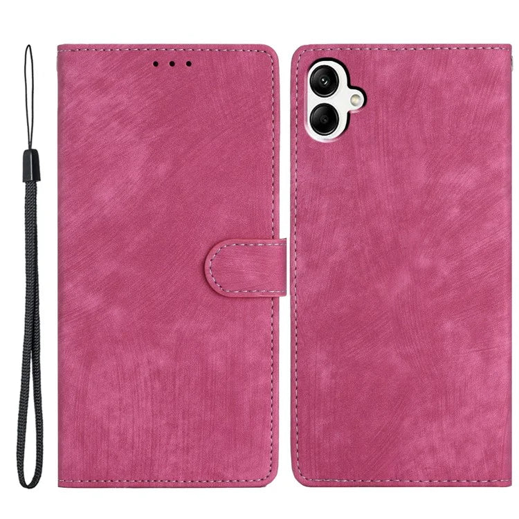 For Samsung Galaxy A06 Case with Card Clots Skin-Touch PU Leather Phone Cover Stand