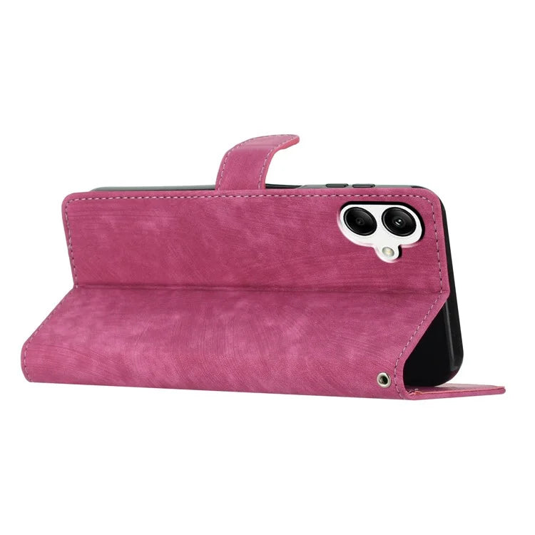 For Samsung Galaxy A06 Case with Card Clots Skin-Touch PU Leather Phone Cover Stand