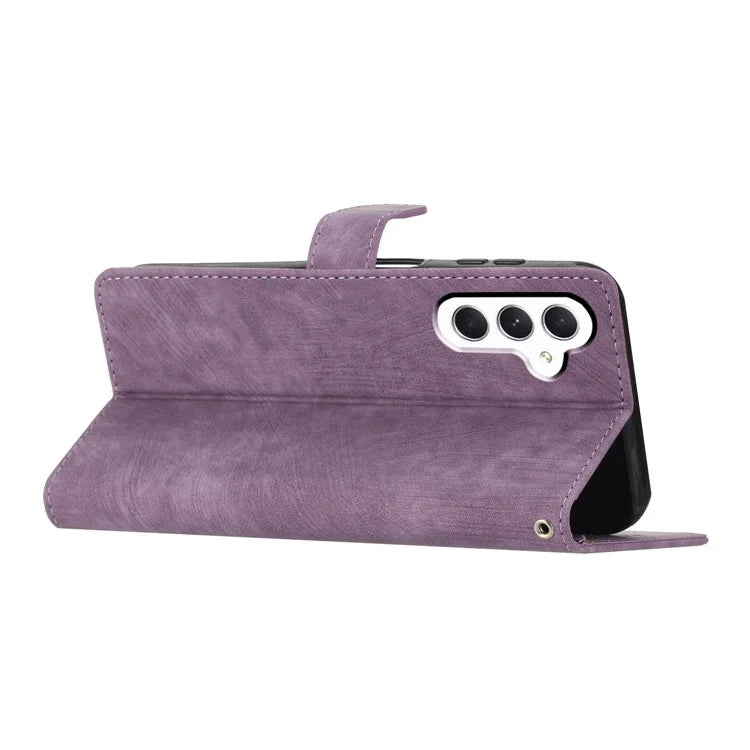 For Samsung Galaxy A16 5G Case with Card Clots Skin-Touch PU Leather Phone Cover Stand