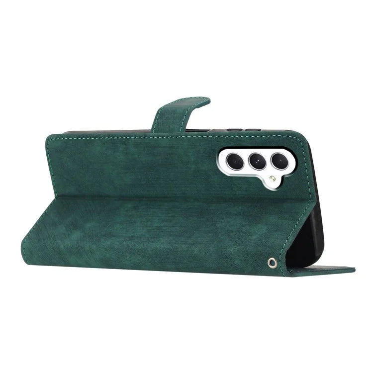 For Samsung Galaxy A16 5G Case with Card Clots Skin-Touch PU Leather Phone Cover Stand