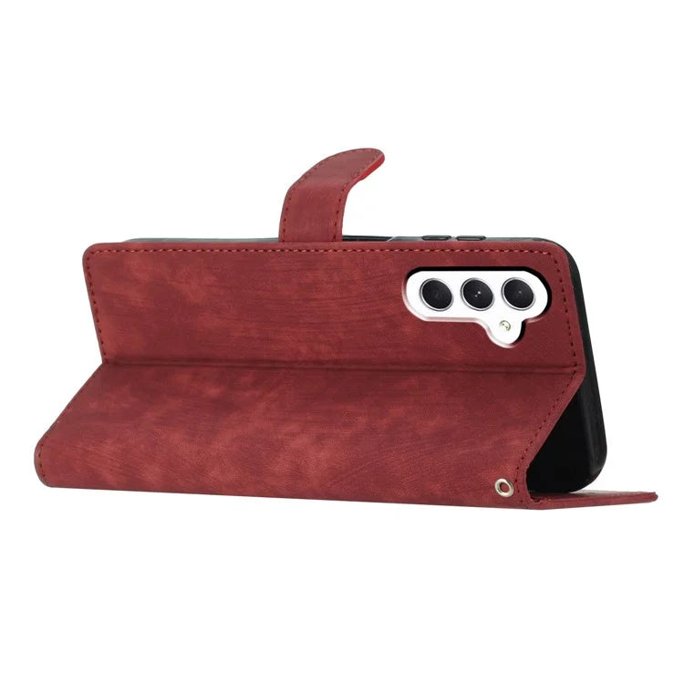 For Samsung Galaxy A16 5G Case with Card Clots Skin-Touch PU Leather Phone Cover Stand