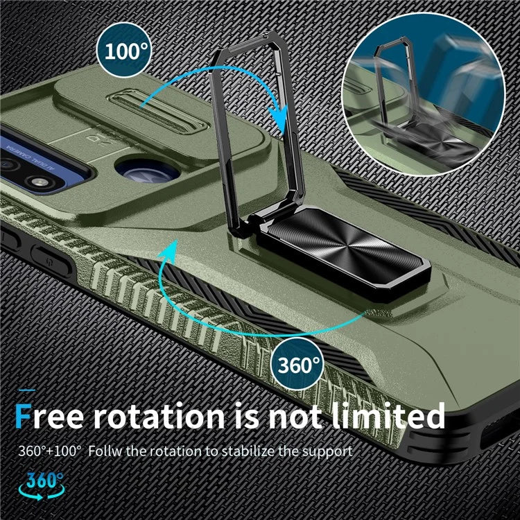 For Motorola Moto G Play (2023) 4G / Moto G Power (2022) / G Pure Case Camshield Kickstand TPU+PC Phone Cover