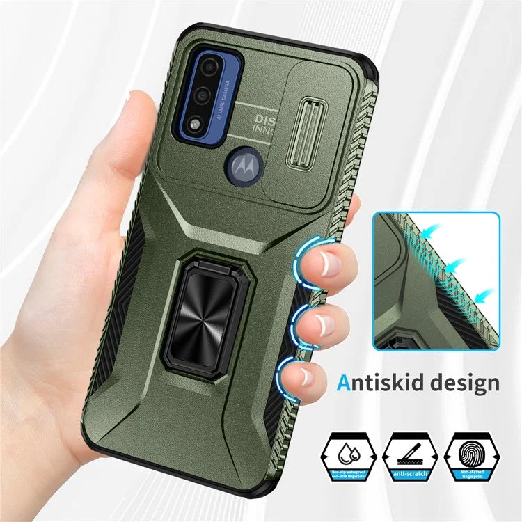 For Motorola Moto G Play (2023) 4G / Moto G Power (2022) / G Pure Case Camshield Kickstand TPU+PC Phone Cover