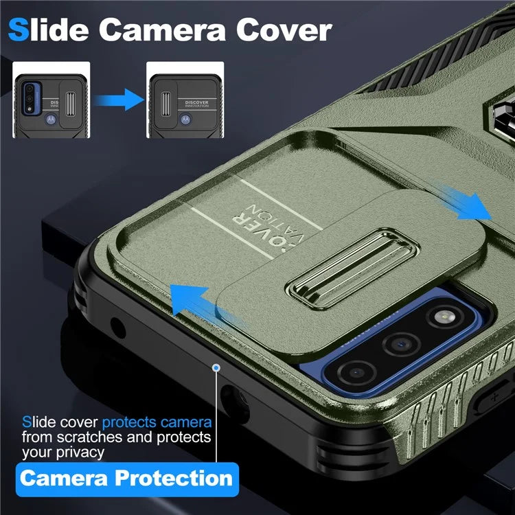 For Motorola Moto G Play (2023) 4G / Moto G Power (2022) / G Pure Case Camshield Kickstand TPU+PC Phone Cover