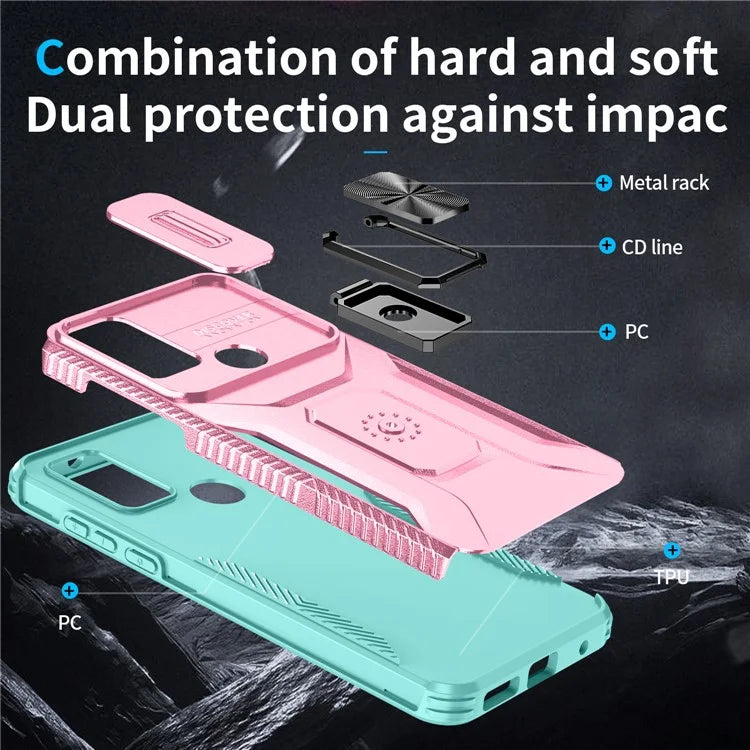 For Motorola Moto G Play (2023) 4G / Moto G Power (2022) / G Pure Case Camshield Kickstand TPU+PC Phone Cover