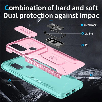 For Motorola Moto G Play (2023) 4G / Moto G Power (2022) / G Pure Case Camshield Kickstand TPU+PC Phone Cover