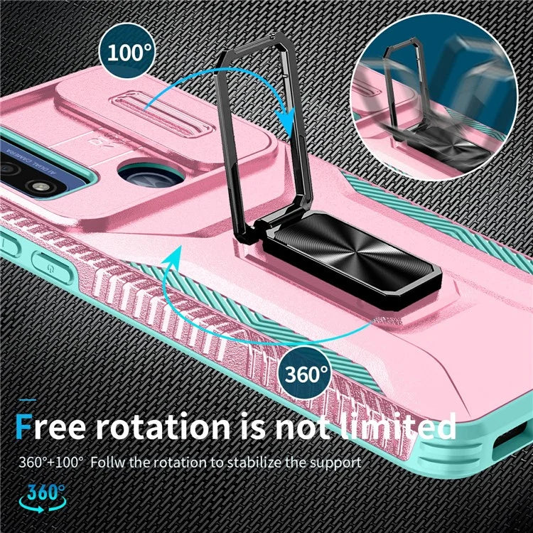 For Motorola Moto G Play (2023) 4G / Moto G Power (2022) / G Pure Case Camshield Kickstand TPU+PC Phone Cover