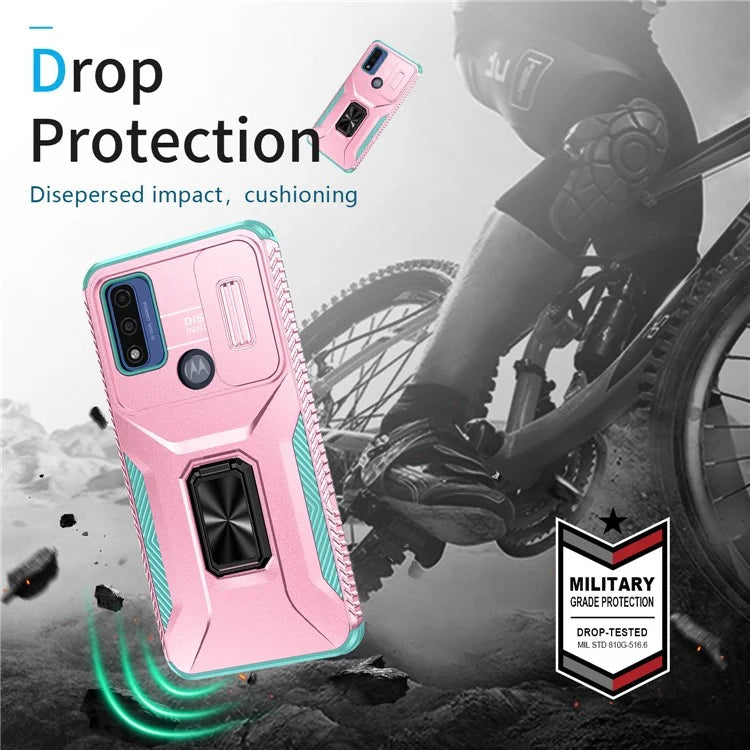 For Motorola Moto G Play (2023) 4G / Moto G Power (2022) / G Pure Case Camshield Kickstand TPU+PC Phone Cover
