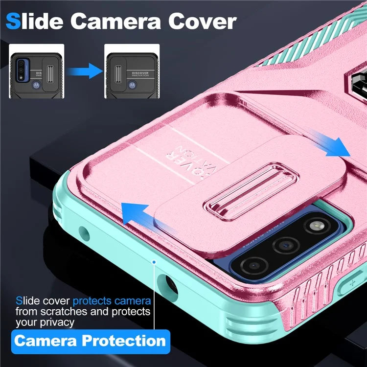 For Motorola Moto G Play (2023) 4G / Moto G Power (2022) / G Pure Case Camshield Kickstand TPU+PC Phone Cover