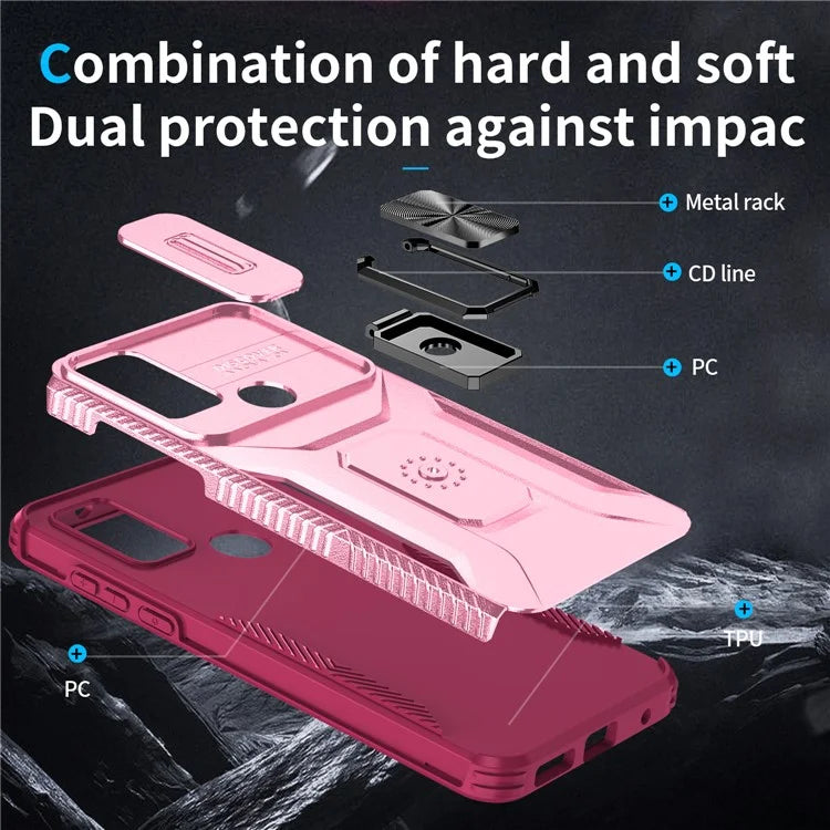 For Motorola Moto G Play (2023) 4G / Moto G Power (2022) / G Pure Case Camshield Kickstand TPU+PC Phone Cover