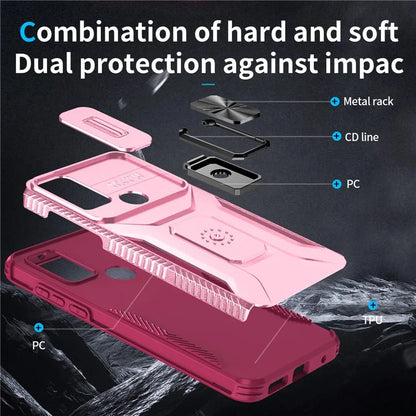For Motorola Moto G Play (2023) 4G / Moto G Power (2022) / G Pure Case Camshield Kickstand TPU+PC Phone Cover