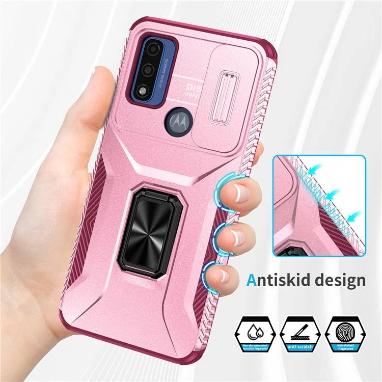 For Motorola Moto G Play (2023) 4G / Moto G Power (2022) / G Pure Case Camshield Kickstand TPU+PC Phone Cover
