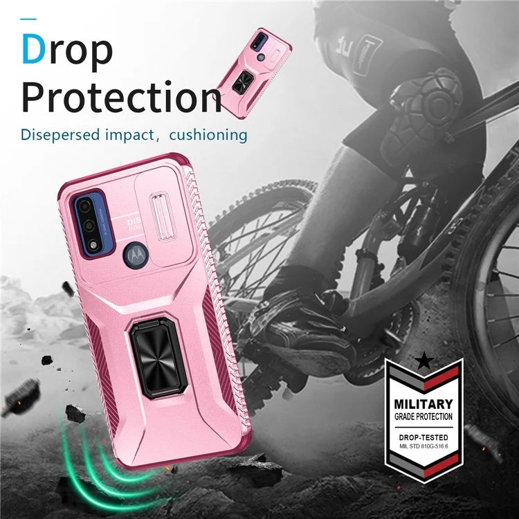 For Motorola Moto G Play (2023) 4G / Moto G Power (2022) / G Pure Case Camshield Kickstand TPU+PC Phone Cover