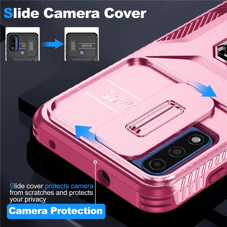 For Motorola Moto G Play (2023) 4G / Moto G Power (2022) / G Pure Case Camshield Kickstand TPU+PC Phone Cover