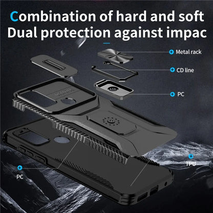 For Motorola Moto G Play (2023) 4G / Moto G Power (2022) / G Pure Case Camshield Kickstand TPU+PC Phone Cover