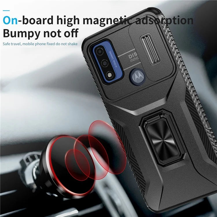 For Motorola Moto G Play (2023) 4G / Moto G Power (2022) / G Pure Case Camshield Kickstand TPU+PC Phone Cover