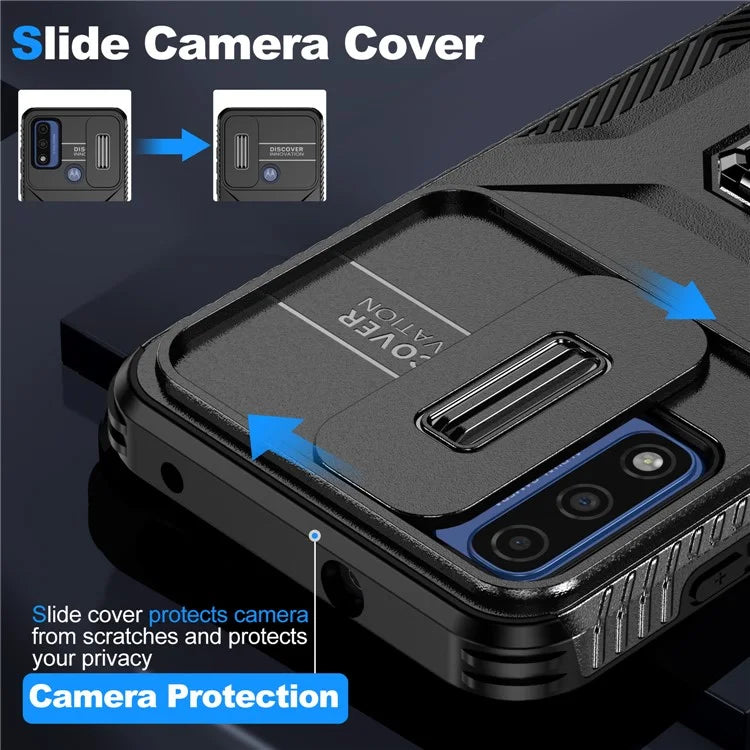 For Motorola Moto G Play (2023) 4G / Moto G Power (2022) / G Pure Case Camshield Kickstand TPU+PC Phone Cover