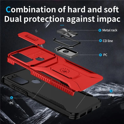 For Motorola Moto G Play (2023) 4G / Moto G Power (2022) / G Pure Case Camshield Kickstand TPU+PC Phone Cover