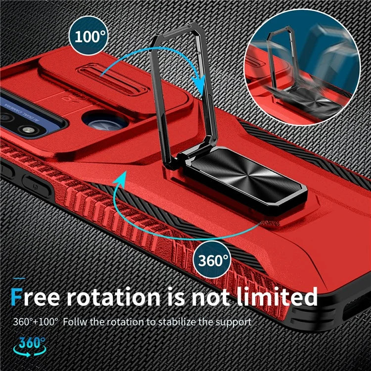For Motorola Moto G Play (2023) 4G / Moto G Power (2022) / G Pure Case Camshield Kickstand TPU+PC Phone Cover