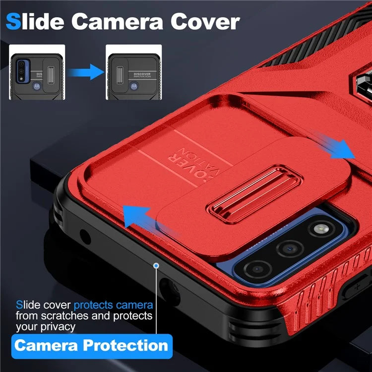 For Motorola Moto G Play (2023) 4G / Moto G Power (2022) / G Pure Case Camshield Kickstand TPU+PC Phone Cover