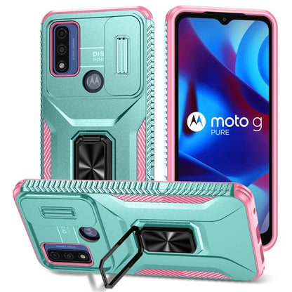 For Motorola Moto G Play (2023) 4G / Moto G Power (2022) / G Pure Case Camshield Kickstand TPU+PC Phone Cover