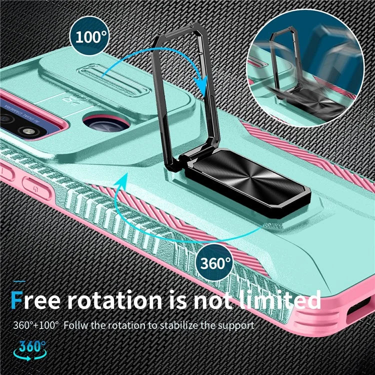 For Motorola Moto G Play (2023) 4G / Moto G Power (2022) / G Pure Case Camshield Kickstand TPU+PC Phone Cover