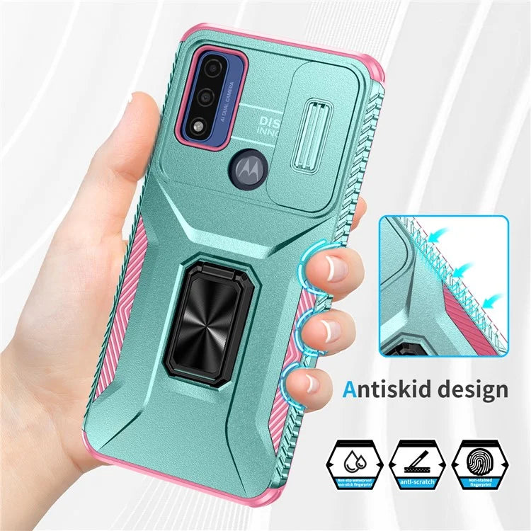 For Motorola Moto G Play (2023) 4G / Moto G Power (2022) / G Pure Case Camshield Kickstand TPU+PC Phone Cover