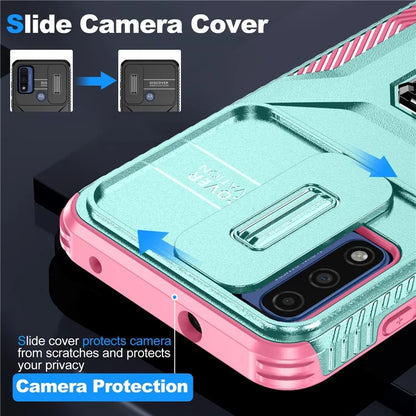 For Motorola Moto G Play (2023) 4G / Moto G Power (2022) / G Pure Case Camshield Kickstand TPU+PC Phone Cover