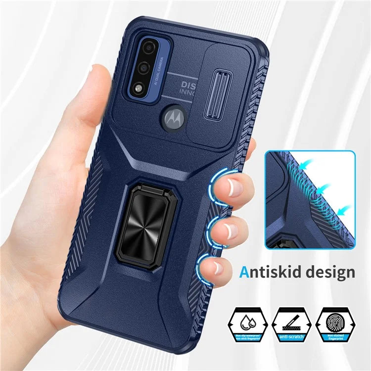 For Motorola Moto G Play (2023) 4G / Moto G Power (2022) / G Pure Case Camshield Kickstand TPU+PC Phone Cover