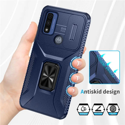 For Motorola Moto G Play (2023) 4G / Moto G Power (2022) / G Pure Case Camshield Kickstand TPU+PC Phone Cover