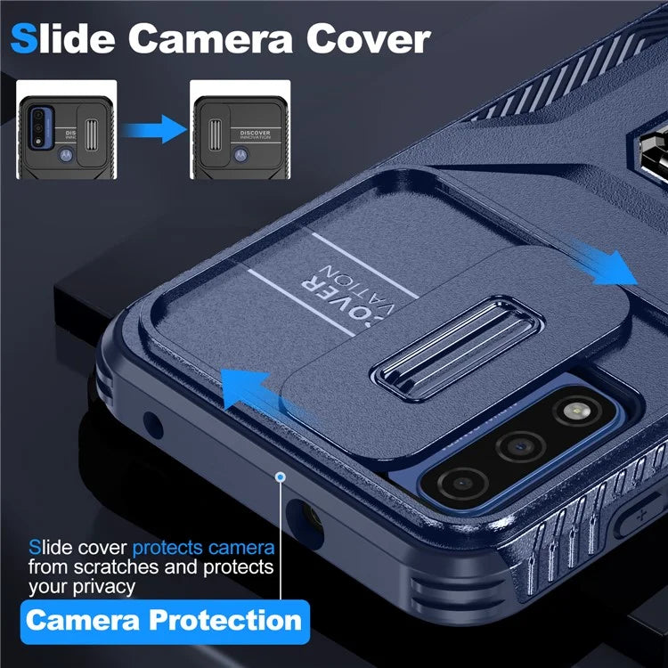 For Motorola Moto G Play (2023) 4G / Moto G Power (2022) / G Pure Case Camshield Kickstand TPU+PC Phone Cover