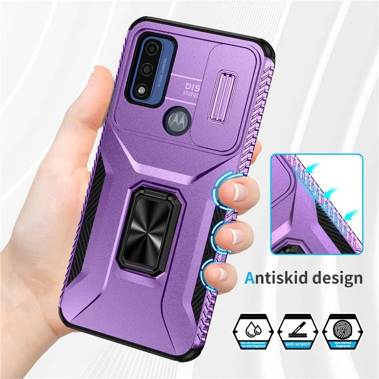 For Motorola Moto G Play (2023) 4G / Moto G Power (2022) / G Pure Case Camshield Kickstand TPU+PC Phone Cover