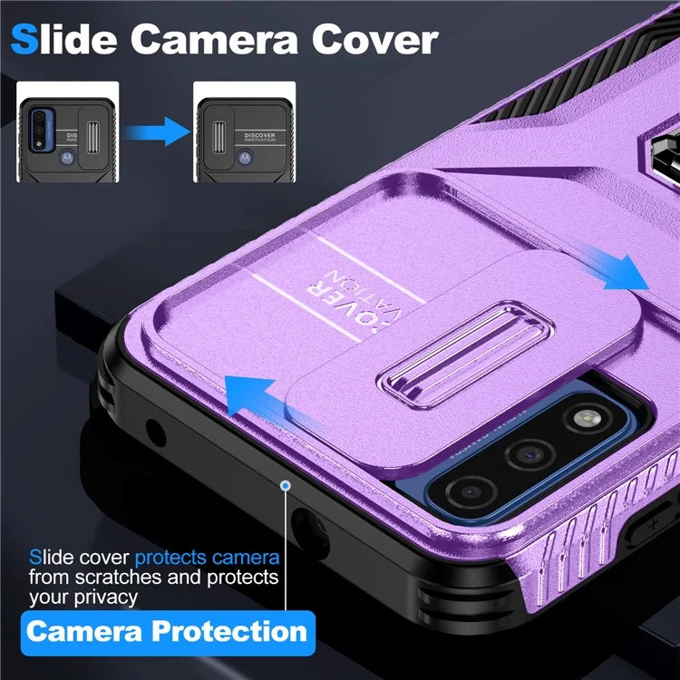 For Motorola Moto G Play (2023) 4G / Moto G Power (2022) / G Pure Case Camshield Kickstand TPU+PC Phone Cover