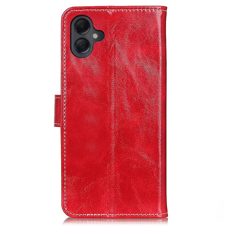 For Samsung Galaxy A06 Case Crazy Horse Texture Leather Phone Wallet Cover