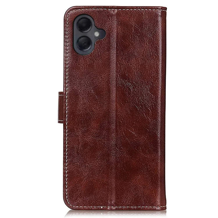 For Samsung Galaxy A06 Case Crazy Horse Texture Leather Phone Wallet Cover