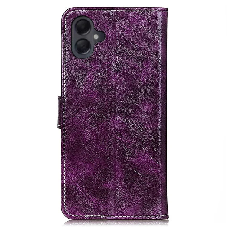 For Samsung Galaxy A06 Case Crazy Horse Texture Leather Phone Wallet Cover