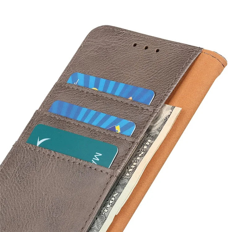 KHAZNEH For Samsung Galaxy A06 Wallet Case Cowhide Texture Leather Flip Phone Cover